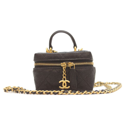 Chanel No 31 Ap2194 Black Caviar Ghardware Top Handle Mini Vanity Shoulder