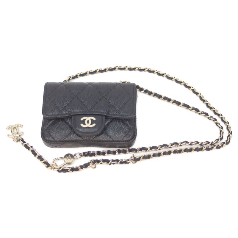 Chanel No 31 Ap1952 Black Caviar Ghardware Mini Belt Bag