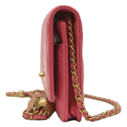 Chanel No 29 Ap1450 Pink Lamb Ghardware Coco Ball Chain Wallet