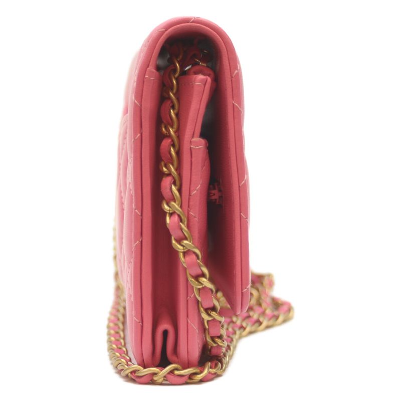 Chanel No 29 Ap1450 Pink Lamb Ghardware Coco Ball Chain Wallet