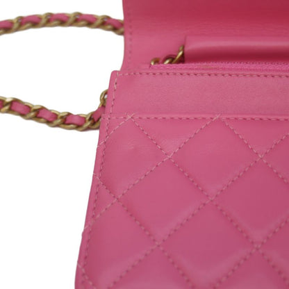Chanel No 29 Ap1450 Pink Lamb Ghardware Coco Ball Chain Wallet