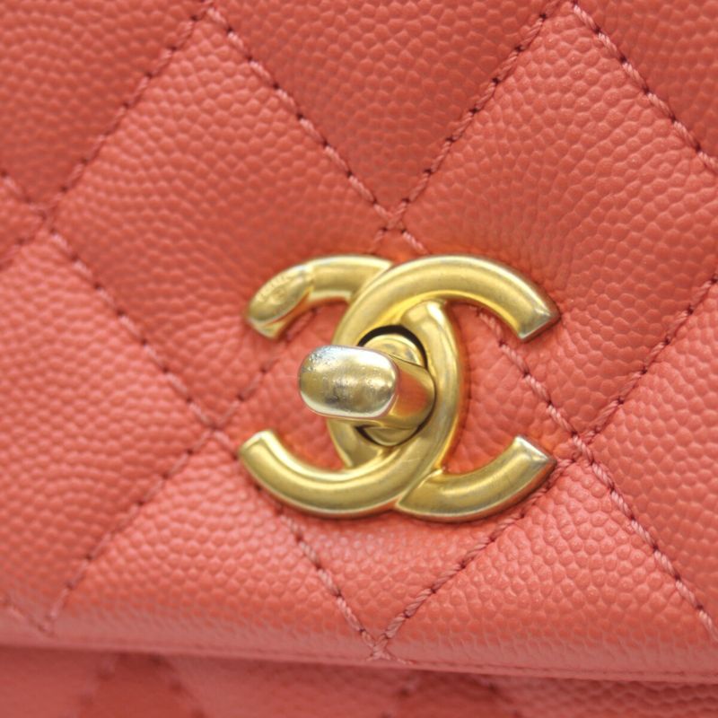 Chanel 27 No A92990 Pink Caviar Ghardware Coco Handle XS 24