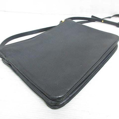 Celine Trio Large Shoulder Bag Leather Crossbody Black Storage with Bag Aa