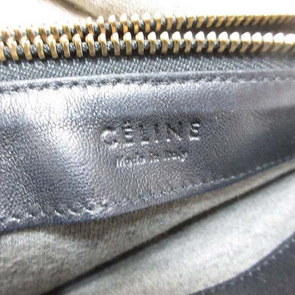 Celine Trio Large Shoulder Bag Leather Crossbody Black Storage with Bag Aa