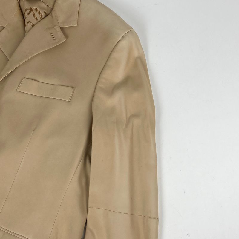 Loewe Logo Button Tailored Jacket Single Leather Jacket Outerwear Tailored