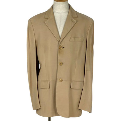 Loewe Logo Button Tailored Jacket Single Leather Jacket Outerwear Tailored