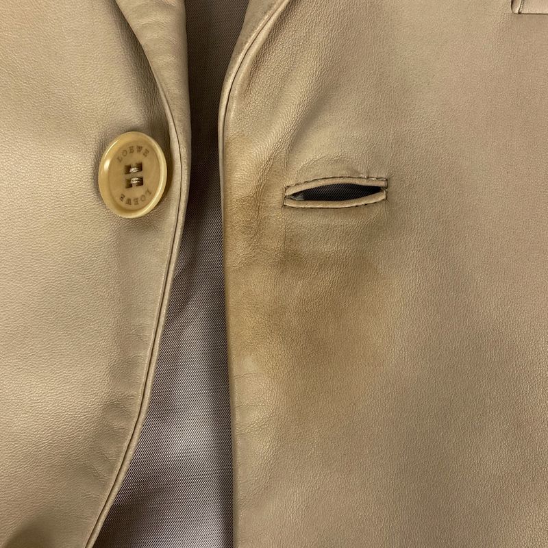 Loewe Logo Button Tailored Jacket Single Leather Jacket Outerwear Tailored