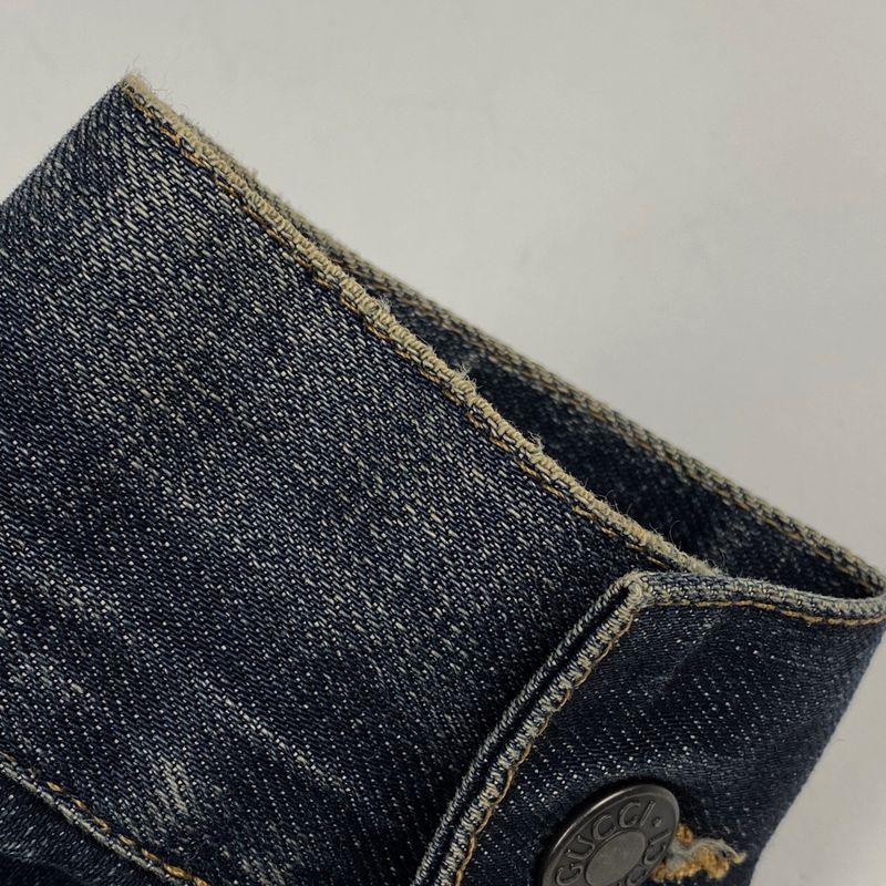 Gucci Logo Button Denim Jacket G Jean Sherry Line Web Outerwear Denim Jacket