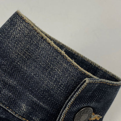 Gucci Logo Button Denim Jacket G Jean Sherry Line Web Outerwear Denim Jacket