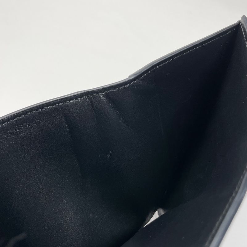 Celine Fine Strap Wallet Nino Triomphe Compact Trifold Wallet Leather Black