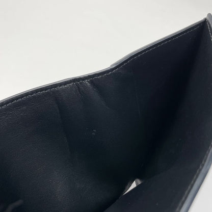 Celine Fine Strap Wallet Nino Triomphe Compact Trifold Wallet Leather Black