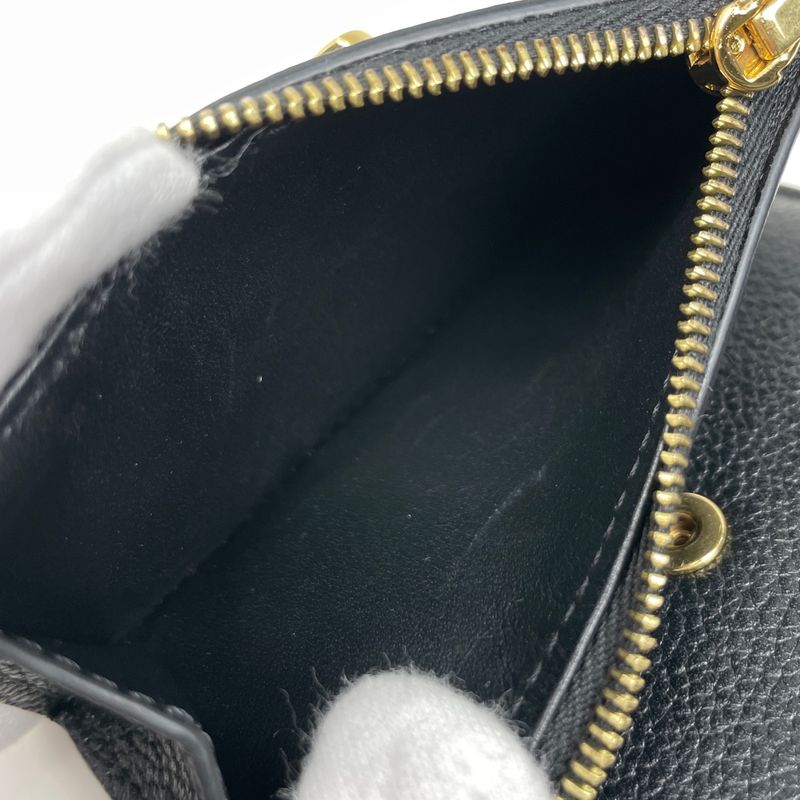 Celine Fine Strap Wallet Nino Triomphe Compact Trifold Wallet Leather Black