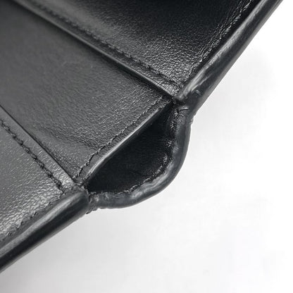 Celine Fine Strap Wallet Nino Triomphe Compact Trifold Wallet Leather Black