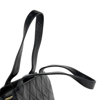 Chanel Coco Mark Handbag Matelasse Handbag Leather Black Women