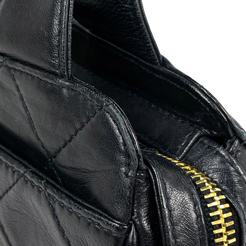 Chanel Coco Mark Handbag Matelasse Handbag Leather Black Women