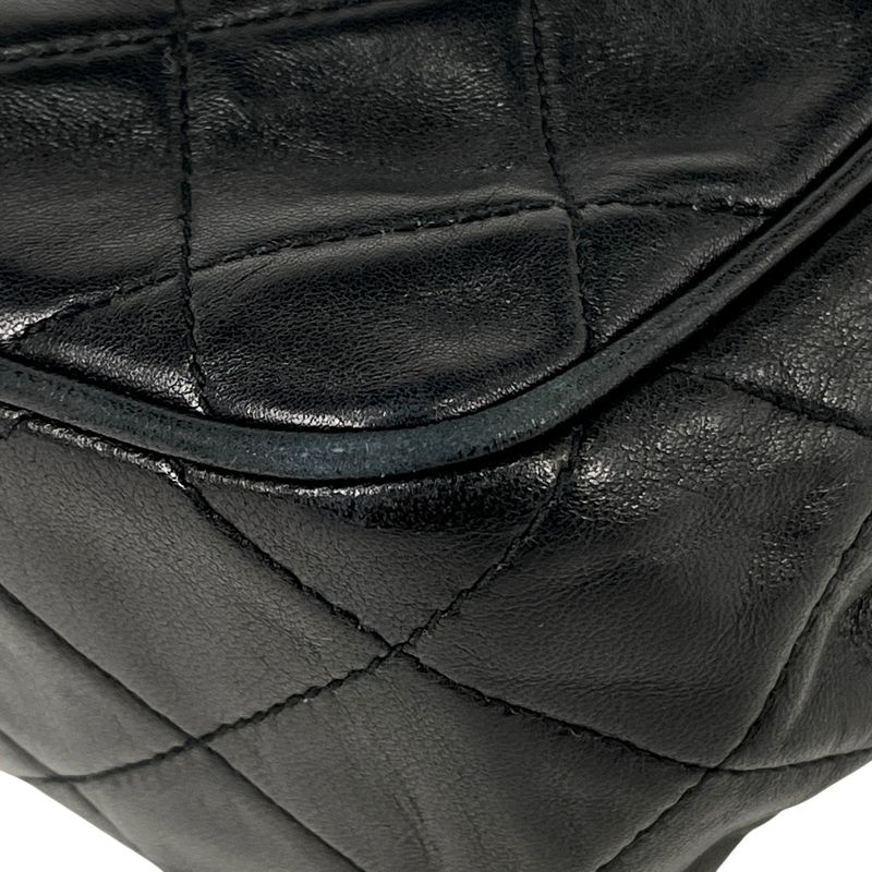 Chanel Coco Mark Handbag Matelasse Handbag Leather Black Women