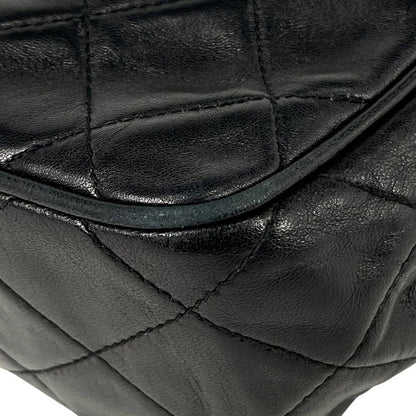 Chanel Coco Mark Handbag Matelasse Handbag Leather Black Women