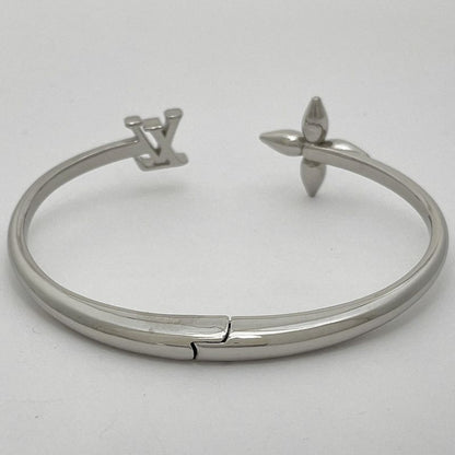 Louis Vuitton Vuitton Signature Bangle Monogram Flower Bracelet Metal Silver