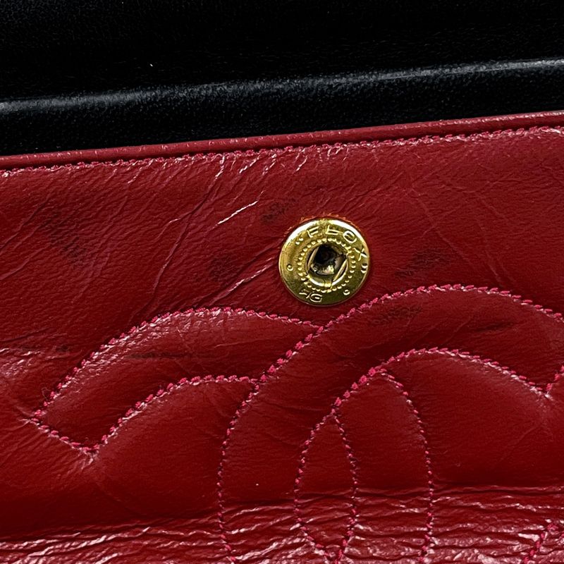 Chanel Matelasse W Flap Chain Shoulder Bag Coco Mark Shoulder Bag Leather Black