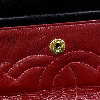 Chanel Matelasse W Flap Chain Shoulder Bag Coco Mark Shoulder Bag Leather Black