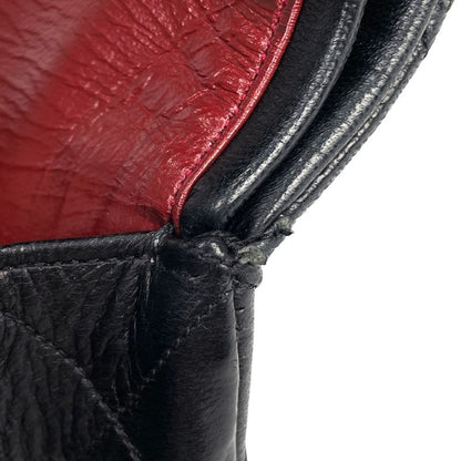 Chanel Matelasse W Flap Chain Shoulder Bag Coco Mark Shoulder Bag Leather Black