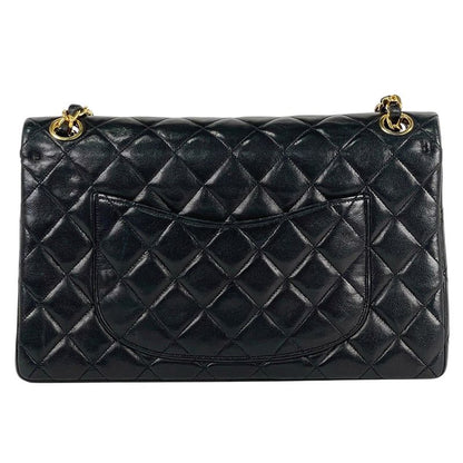 Chanel Matelasse W Flap Chain Shoulder Bag Coco Mark Shoulder Bag Leather Black