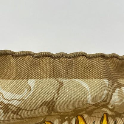 Hermes Carré 90 Carpe Diem Enjoy the Day Sun Moon Stars Scarf Silk Beige