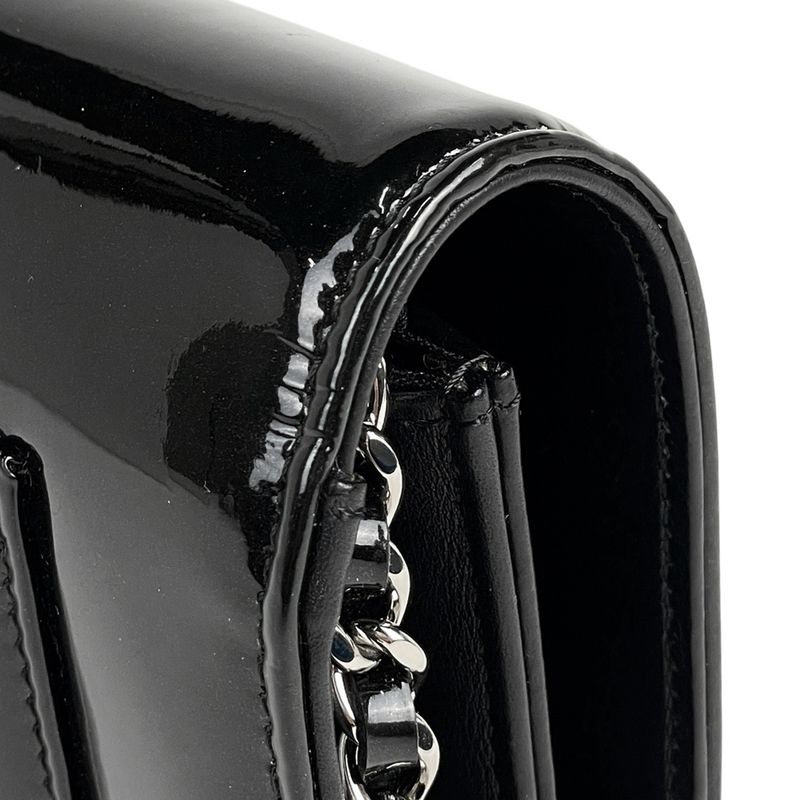 Chanel Coco Mark Chain Shoulder Bag Chain Wallet Purse Studded Enamel Shoulder