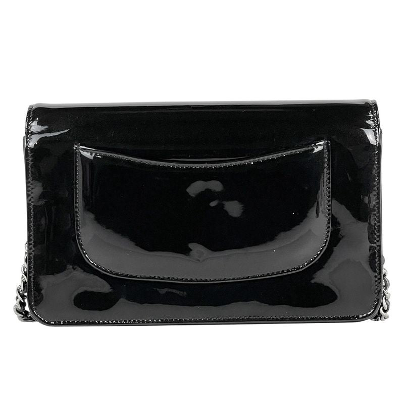 Chanel Coco Mark Chain Shoulder Bag Chain Wallet Purse Studded Enamel Shoulder