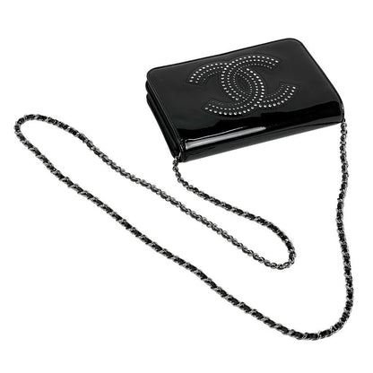Chanel Coco Mark Chain Shoulder Bag Chain Wallet Purse Studded Enamel Shoulder