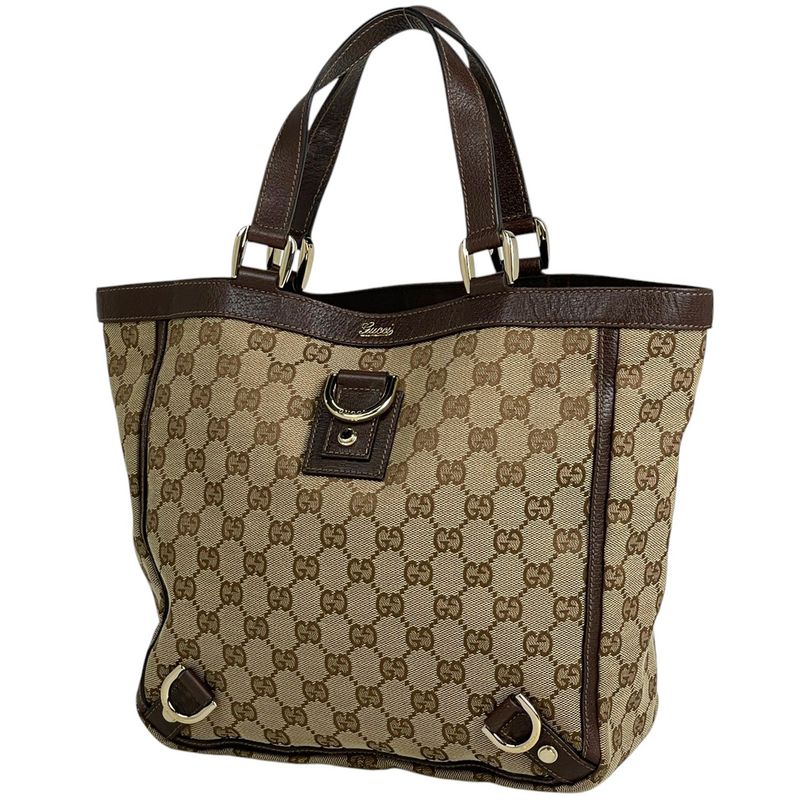Gucci GG Pattern Tote Abby Handbag Tote Bag GG Canvas Brown 130739 Women