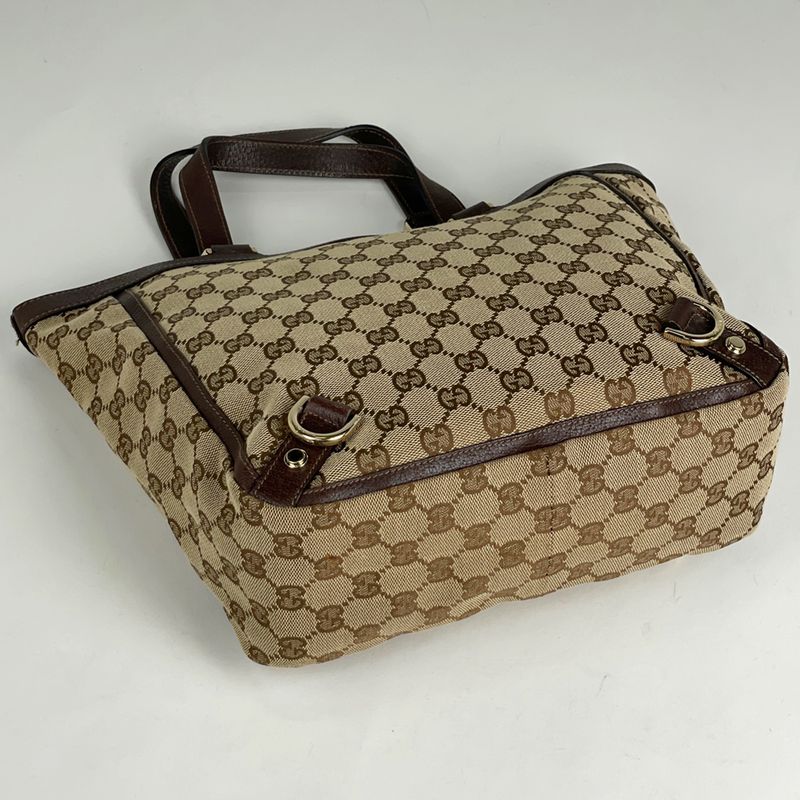 Gucci GG Pattern Tote Abby Handbag Tote Bag GG Canvas Brown 130739 Women