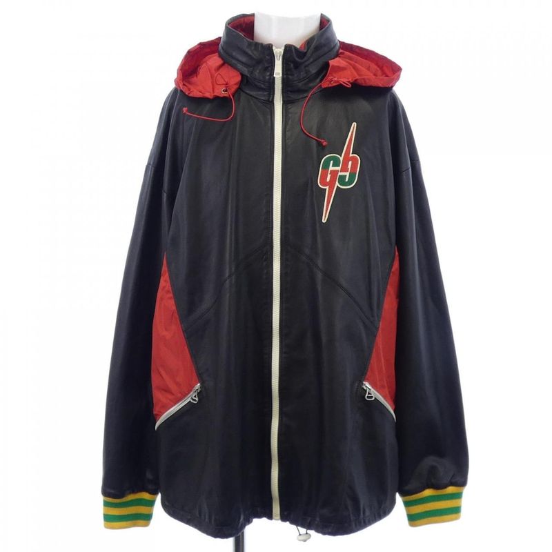 Gucci 571896-Xnafu Leather Jacket