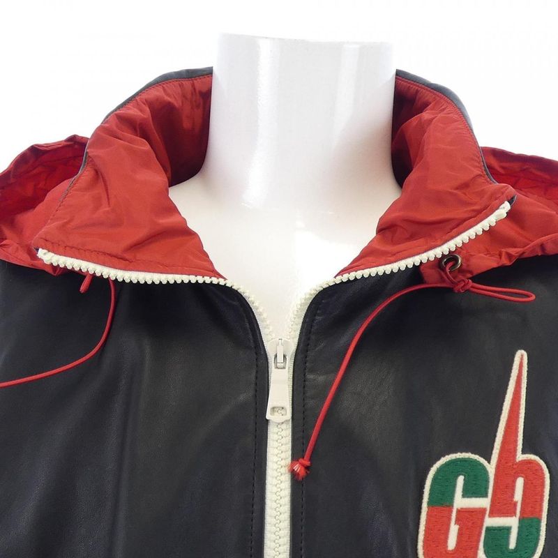 Gucci 571896-Xnafu Leather Jacket