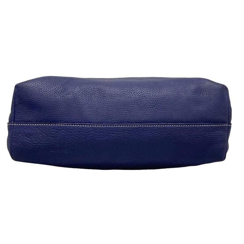 Prada Tote Bag Blue Leather Tag Leather