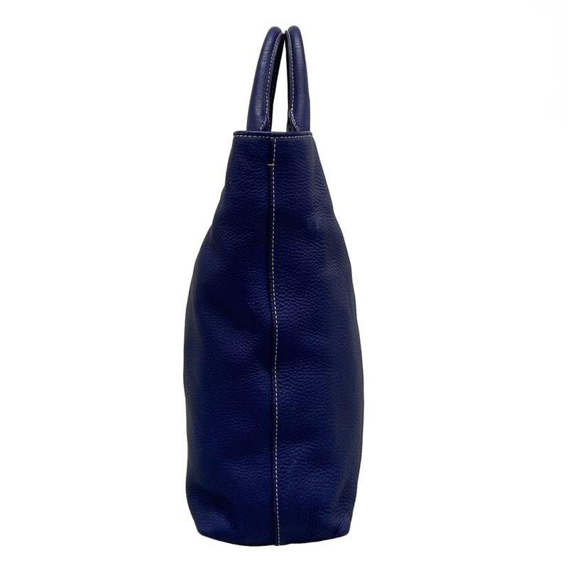 Prada Tote Bag Blue Leather Tag Leather