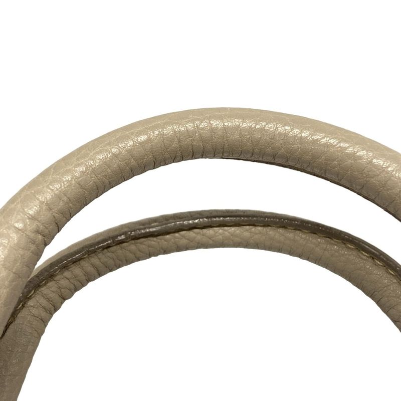 Prada Tote Bag Grey Leather Tag Leather