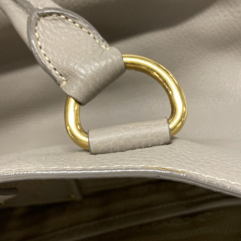 Prada Tote Bag Grey Leather Tag Leather