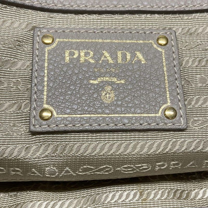 Prada Tote Bag Grey Leather Tag Leather
