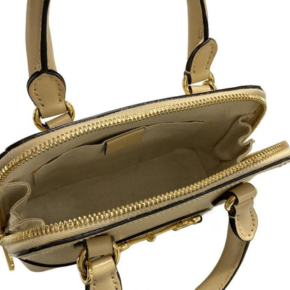 Gucci Handbag Horsebit 640716 Beige Leather