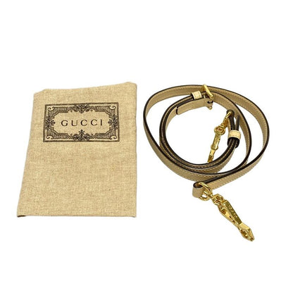 Gucci Handbag Horsebit 640716 Beige Leather