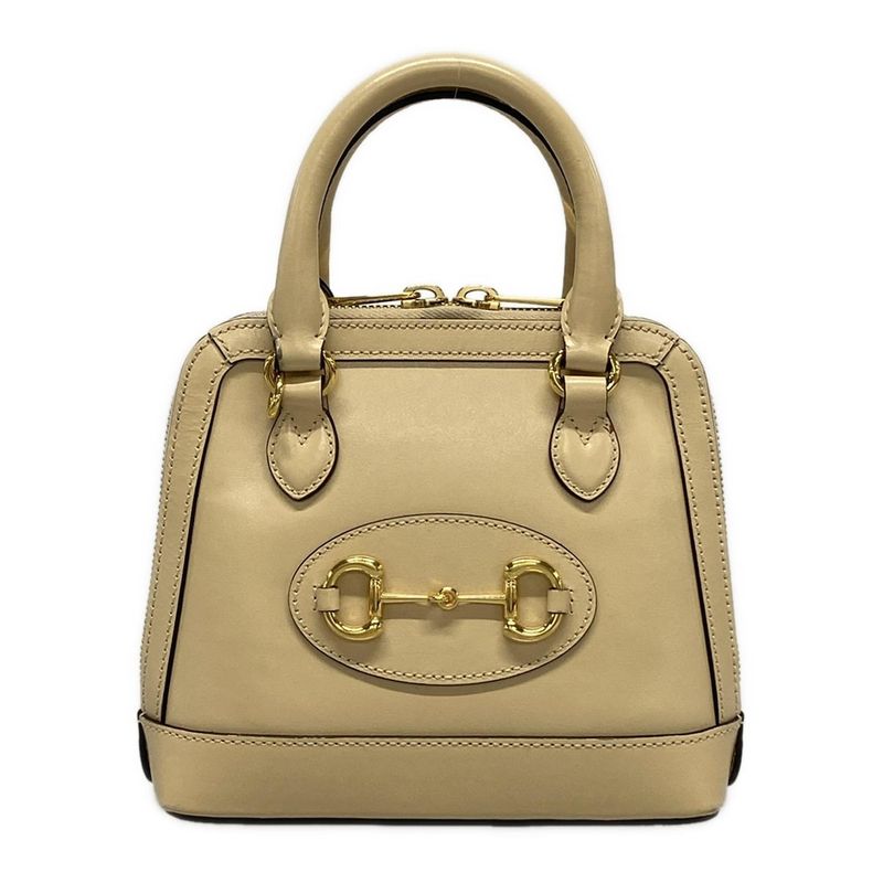 Gucci Handbag Horsebit 640716 Beige Leather