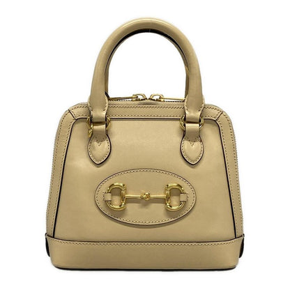 Gucci Handbag Horsebit 640716 Beige Leather