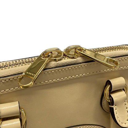 Gucci Handbag Horsebit 640716 Beige Leather
