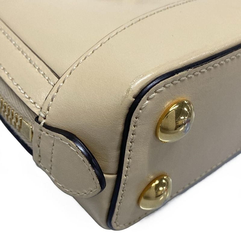 Gucci Handbag Horsebit 640716 Beige Leather