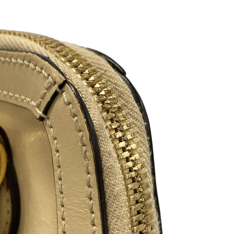 Gucci Handbag Horsebit 640716 Beige Leather