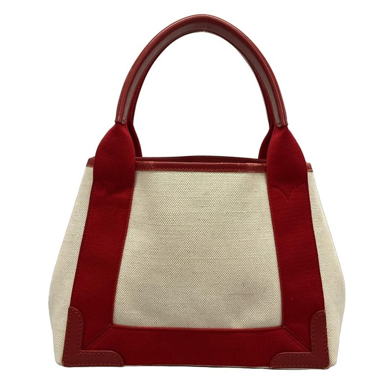 Balenciaga Tote Bag Navy Cabas Su XS 390346 Ivory and Red Leather
