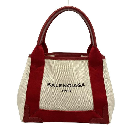 Balenciaga Tote Bag Navy Cabas Su XS 390346 Ivory and Red Leather