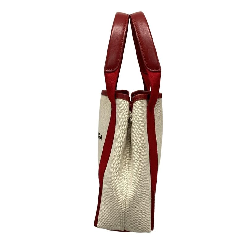 Balenciaga Tote Bag Navy Cabas Su XS 390346 Ivory and Red Leather