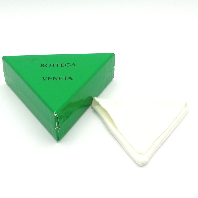 Bottega Veneta Earrings 657438 Leather Silver X Light Green Twisted One Ear Only